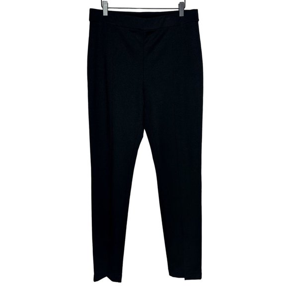 COS Womens Straight Leg Split Hem Pull On Trouser Pants Size L Black Career - Picture 1 of 10